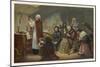 Group of Faithful Christians Pray at a Secret Mass Held During the French Revolution-null-Mounted Art Print