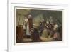 Group of Faithful Christians Pray at a Secret Mass Held During the French Revolution-null-Framed Premium Giclee Print