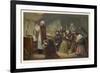 Group of Faithful Christians Pray at a Secret Mass Held During the French Revolution-null-Framed Premium Giclee Print