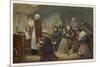 Group of Faithful Christians Pray at a Secret Mass Held During the French Revolution-null-Mounted Premium Giclee Print