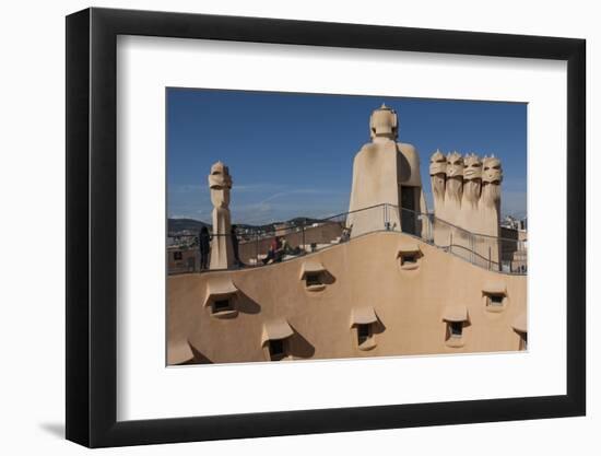 Group of Four Grotesque Chimneys on the Roof of La Pedrera (Casa Mila)-James Emmerson-Framed Photographic Print