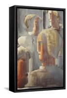 Group of Four Heads Gray Blue-Oskar Schlemmer-Framed Stretched Canvas