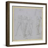 Group of Four Standing Soldiers (Silverpoint on a Blue-Grey Preparation on Off-White Paper)-Raphael-Framed Giclee Print