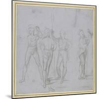 Group of Four Standing Soldiers (Silverpoint on a Blue-Grey Preparation on Off-White Paper)-Raphael-Mounted Giclee Print