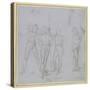 Group of Four Standing Soldiers (Silverpoint on a Blue-Grey Preparation on Off-White Paper)-Raphael-Stretched Canvas