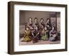 Group of Geisha Girls Playing Musical Instruments (Hand Coloured Albumen Print on Card)-Kusakabe Kimbei-Framed Giclee Print