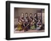 Group of Geisha Girls Playing Musical Instruments (Hand Coloured Albumen Print on Card)-Kusakabe Kimbei-Framed Giclee Print