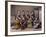 Group of Geisha Girls Playing Musical Instruments (Hand Coloured Albumen Print on Card)-Kusakabe Kimbei-Framed Giclee Print