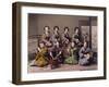 Group of Geisha Girls Playing Musical Instruments (Hand Coloured Albumen Print on Card)-Kusakabe Kimbei-Framed Giclee Print