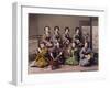 Group of Geisha Girls Playing Musical Instruments (Hand Coloured Albumen Print on Card)-Kusakabe Kimbei-Framed Giclee Print