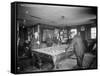 Group of Gentlemen Playing Pool at Billiards Hall Photograph-Lantern Press-Framed Stretched Canvas