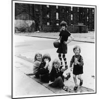 Group of Girls in an East Glasgow Street, Scotland-Henry Grant-Mounted Photographic Print