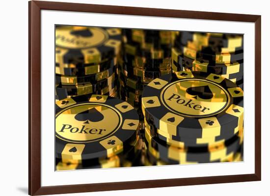 Group of Gold Poker Chips-null-Framed Premium Giclee Print