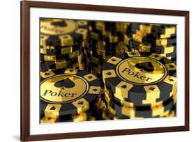 Group of Gold Poker Chips-null-Framed Premium Giclee Print