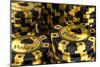 Group of Gold Poker Chips-null-Mounted Art Print