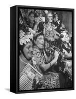 Group of Grandmotherly Residents Playing on Kitchenware Instruments for Friends-Lisa Larsen-Framed Stretched Canvas
