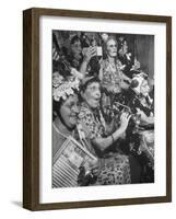 Group of Grandmotherly Residents Playing on Kitchenware Instruments for Friends-Lisa Larsen-Framed Photographic Print