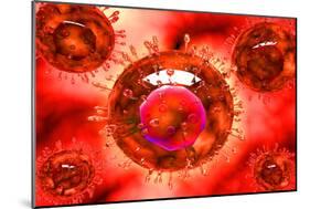 Group of H5N1 Virus with Glassy View-null-Mounted Art Print