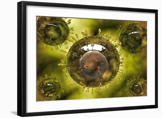 Group of H5N1 Virus with Glassy View-null-Framed Art Print