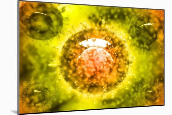 Group of H5N1 Virus with Glassy View-null-Mounted Art Print