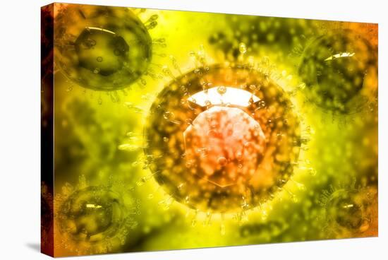 Group of H5N1 Virus with Glassy View-null-Stretched Canvas