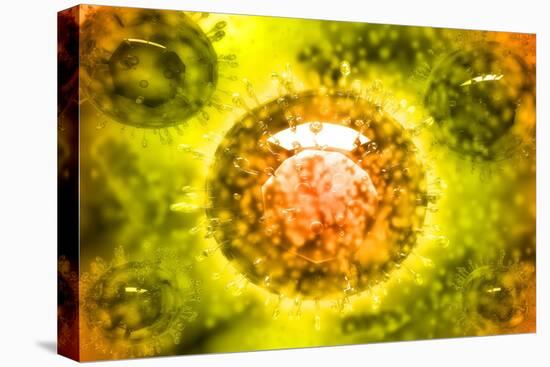 Group of H5N1 Virus with Glassy View-null-Stretched Canvas