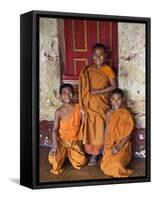 Group of Happy Young Novice Monks at Monastery in Ban-Lo, a Shan Village Outside Kengtung, Myanmar-Nigel Pavitt-Framed Stretched Canvas