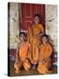 Group of Happy Young Novice Monks at Monastery in Ban-Lo, a Shan Village Outside Kengtung, Myanmar-Nigel Pavitt-Stretched Canvas