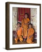 Group of Happy Young Novice Monks at Monastery in Ban-Lo, a Shan Village Outside Kengtung, Myanmar-Nigel Pavitt-Framed Photographic Print