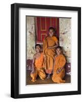 Group of Happy Young Novice Monks at Monastery in Ban-Lo, a Shan Village Outside Kengtung, Myanmar-Nigel Pavitt-Framed Photographic Print