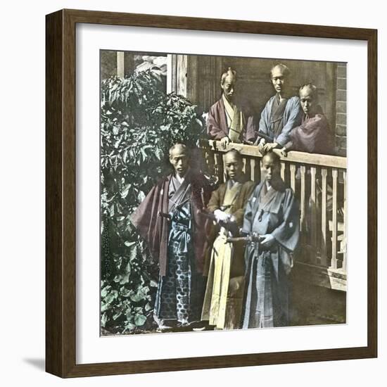 Group of Japanese Samurais, Tokyo (Japan), Circa 1860-Leon, Levy et Fils-Framed Photographic Print