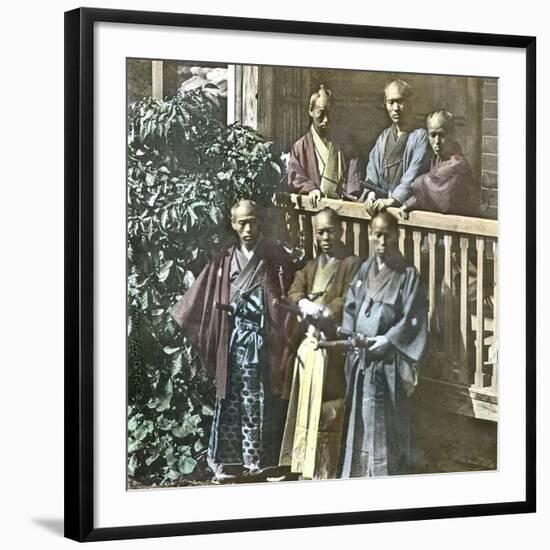 Group of Japanese Samurais, Tokyo (Japan), Circa 1860-Leon, Levy et Fils-Framed Photographic Print