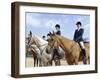 Group of Jockeys Sitting on Horses-null-Framed Photographic Print