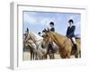 Group of Jockeys Sitting on Horses-null-Framed Photographic Print