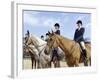 Group of Jockeys Sitting on Horses-null-Framed Photographic Print