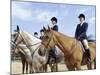 Group of Jockeys Sitting on Horses-null-Mounted Photographic Print