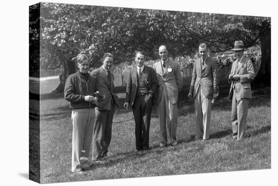 Group of men at Donington Park motor racing circuit, Leicestershire, c1930s-Bill Brunell-Stretched Canvas