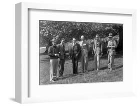 Group of men at Donington Park motor racing circuit, Leicestershire, c1930s-Bill Brunell-Framed Photographic Print