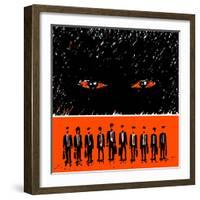 Group of Men in Suits on the Aggressiveness of Capitalism-JoeBakal-Framed Art Print