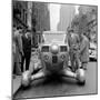 Group of Men Looking at Futuristic Car (B&W)-Hulton Archive-Mounted Photographic Print