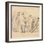 Group of Men, New York, 1918 (W/C and Pencil on Paper)-Jules Pascin-Framed Giclee Print