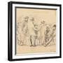 Group of Men, New York, 1918 (W/C and Pencil on Paper)-Jules Pascin-Framed Giclee Print