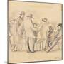Group of Men, New York, 1918 (W/C and Pencil on Paper)-Jules Pascin-Mounted Giclee Print