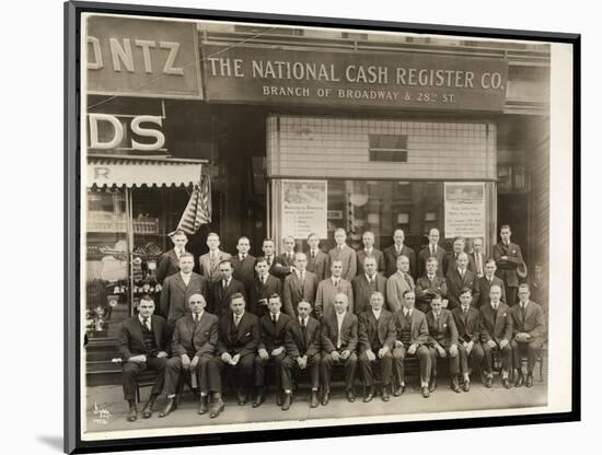 Group of Men of the National Cash Register Co. Posed in Front of the Broadway and 28th Street…-Byron Company-Mounted Giclee Print