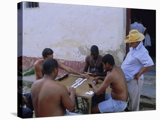 Group of Men Playing Dominos, Trinidad, Sancti Spiritus, Cuba-J P De Manne-Stretched Canvas