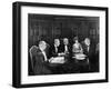 Group of Men Sitting with a Young Woman in a Boardroom-null-Framed Photo