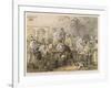 Group of Men Take Morning Coffee on a British Station-Captain G.f. Atkinson-Framed Art Print