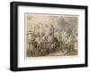 Group of Men Take Morning Coffee on a British Station-Captain G.f. Atkinson-Framed Art Print