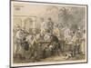 Group of Men Take Morning Coffee on a British Station-Captain G.f. Atkinson-Mounted Art Print