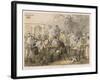 Group of Men Take Morning Coffee on a British Station-Captain G.f. Atkinson-Framed Art Print